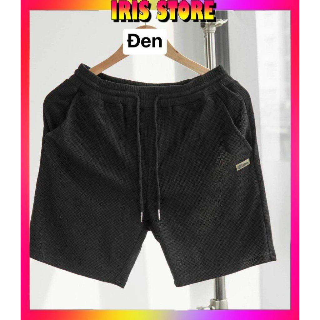 Quần short nam , Quần đùi nam xốp cộc cao cấp logo cao su, chất vải tổ ong mặc thoáng mát-IRIS_STORE