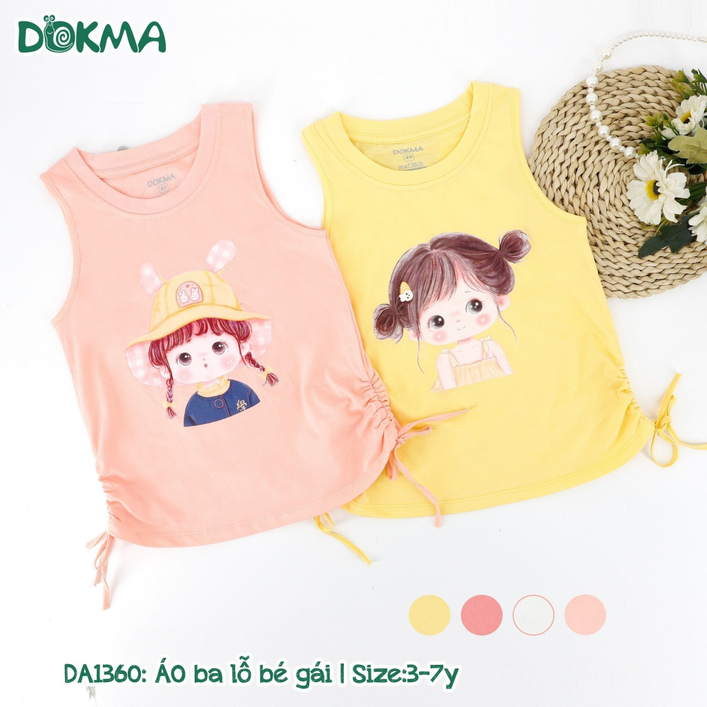 Áo ba lỗ bé gái Dokma DA1360