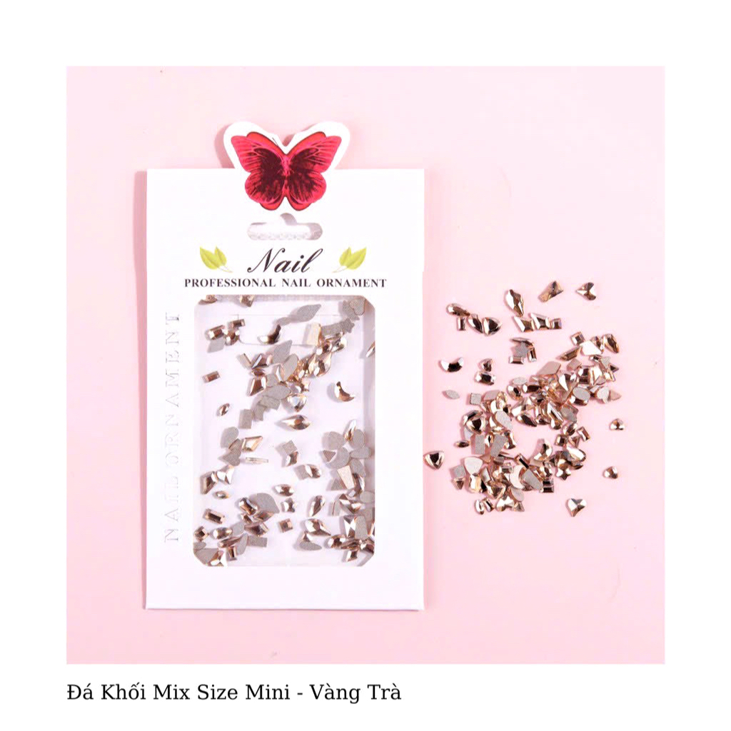 Túi đá chân bằng 100 viên mix kiểu, size mini màu trà (Túi)