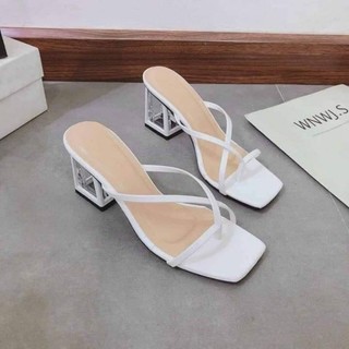 Sandal xỏ ngón gót meka sơn cạnh 7cm bigsize size 32 đến size45