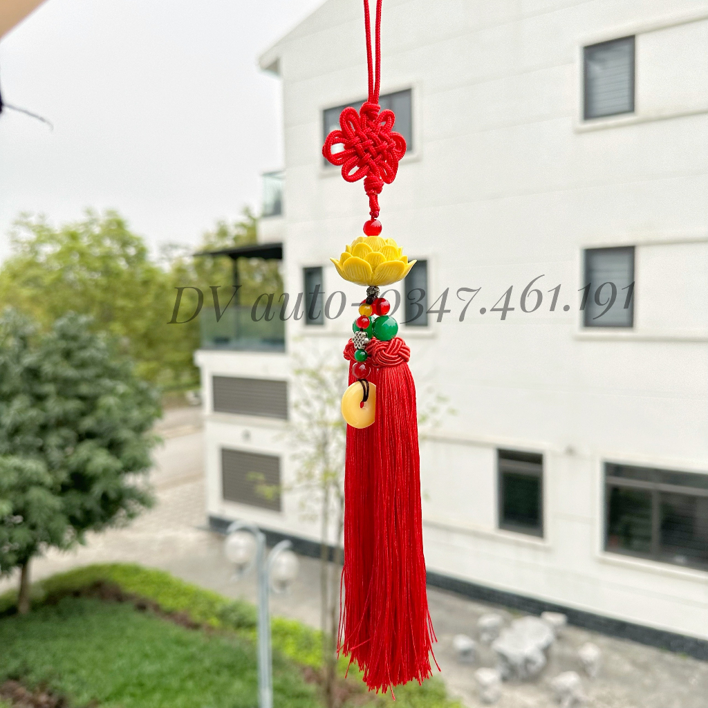 Khánh Treo xe đài sen gắn đồng điếu may mắn trang trí xế yêu by DV AUTO
