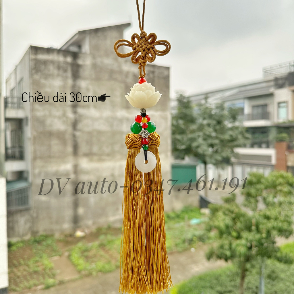 Khánh Treo xe đài sen gắn đồng điếu may mắn trang trí xế yêu by DV AUTO