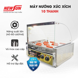 Máy nướng xúc xích 5 thanh,7 thanh , 10 thanh newsun-hàng chính hãng- năng suất tới 60 cái/mẻ, tiết kiệm chi phí
