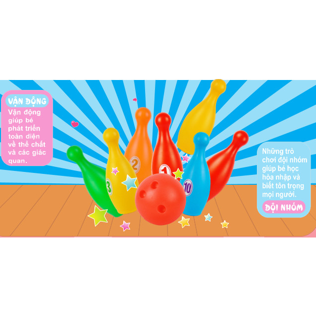Đồ chơi Bowling Loại Lớn Cho Bé Sato23 [Made in Việt Nam]