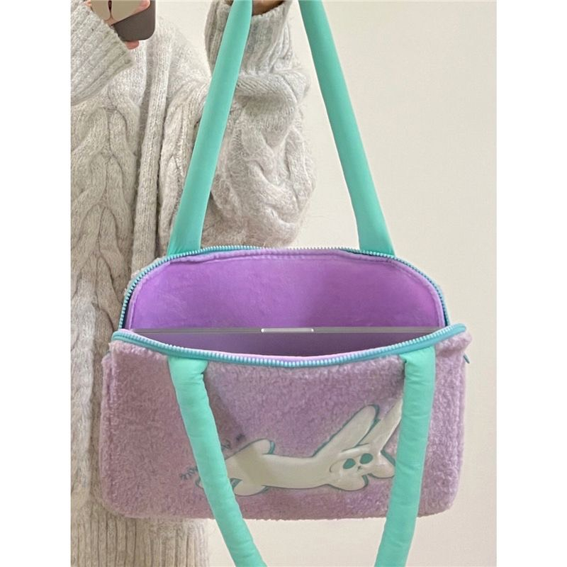 Túi đựng laptop 14 Inch màu tím kèm móc treo xinh xắn phong cách Hàn Quốc