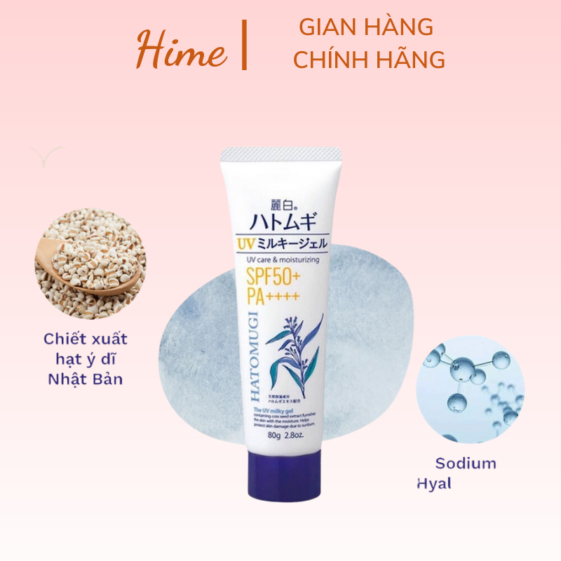 Kem chống nắng Hatomugi UV Care & Moisturizing SPF50+ PA++++ nang tone dưỡng ẩm và làm sáng da