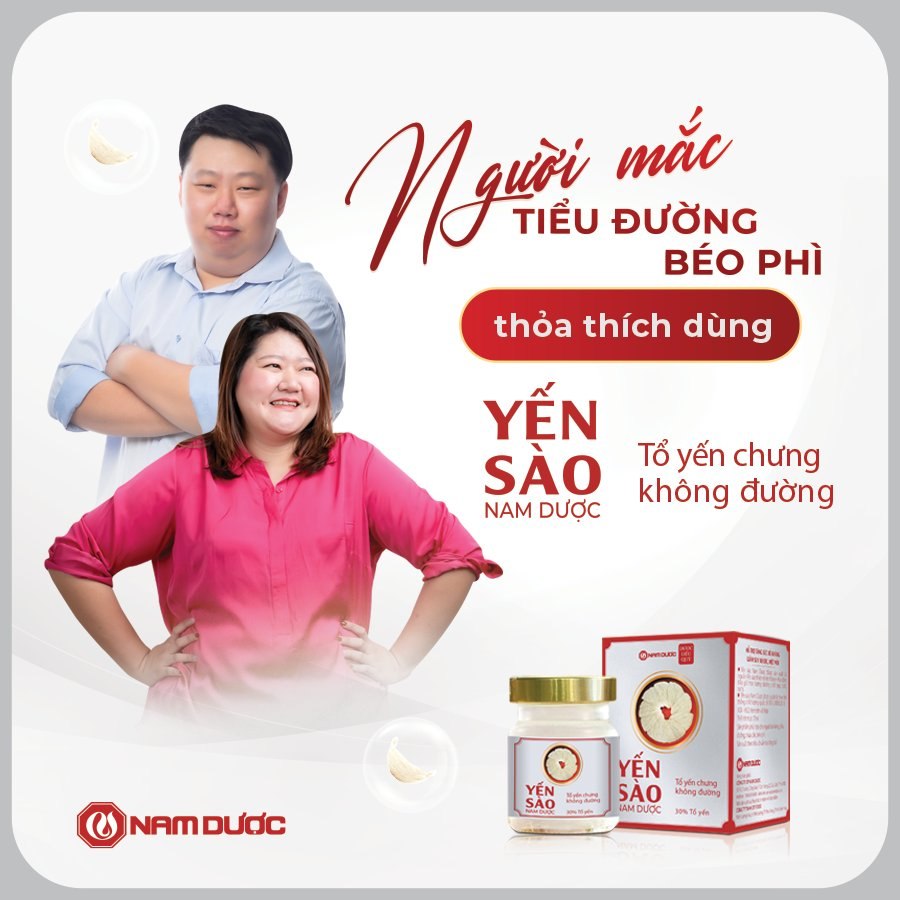 Yến sào Nam Dược cao cấp tổ yến chưng không đường 70ml bồi bổ sức khỏe, dùng được cho người giảm cân, ăn kiêng, béo phì