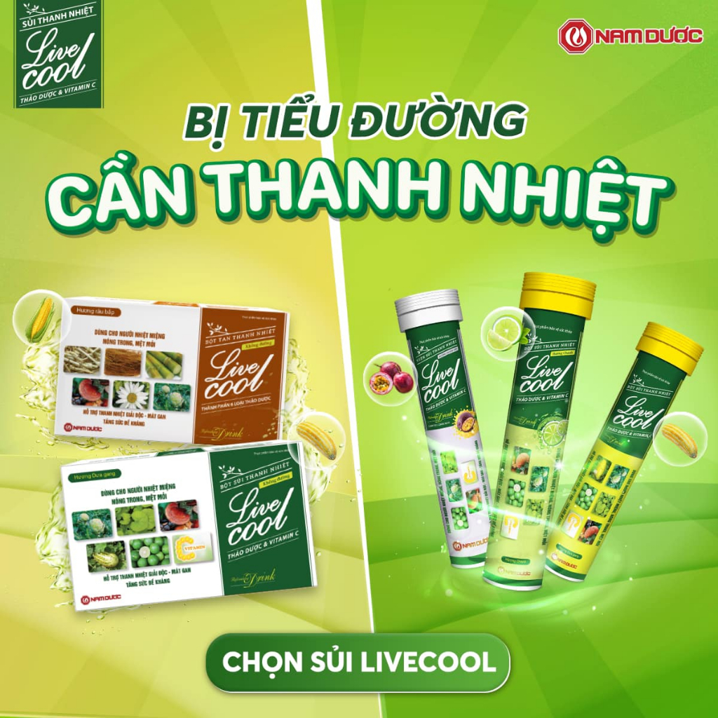 Bột tan thanh nhiệt Livecool Nam Dược không đường(10 gói x 7g) hỗ trợ giảm nhiệt miệng, nóng trong, giải độc, mát gan