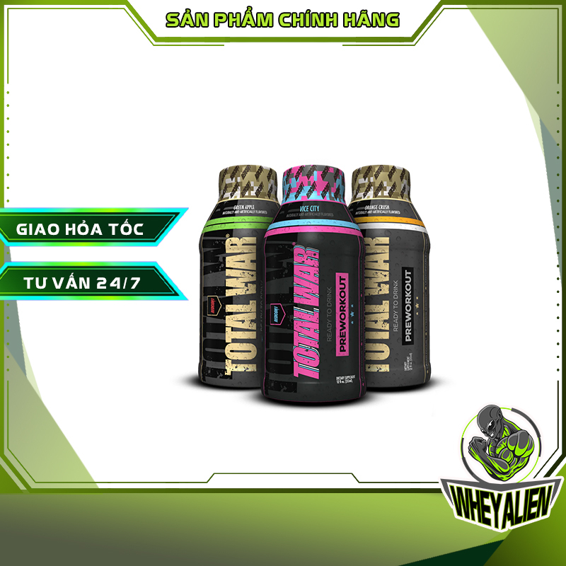 REDCON1 TOTAL WAR RTD Pre Workout - HÀNG CHÍNH HÃNG | Tăng Sức Mạnh Cơ Bắp Tăng Hiệu Suất Buổi Tập Dạng Chai 355ML
