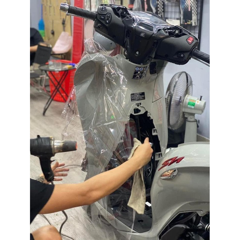 Decal ninong trong suốt siêu bóng cao cấp, Decal keo trong dán xe máy