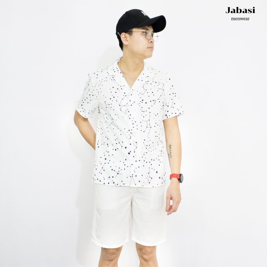 Áo sơ mi hoạ tiết nam nữ Jabasi mã 205 ,form regular, thời trang chất liệu cotton mặc thoáng mát