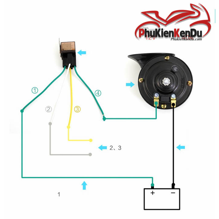 Rờ le còi xe 4 chân 12v