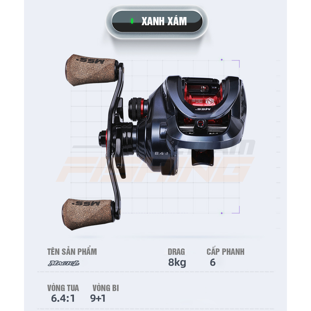 Máy Câu Lure MSS MagicL Máy Ngang - Vietnam Fishing