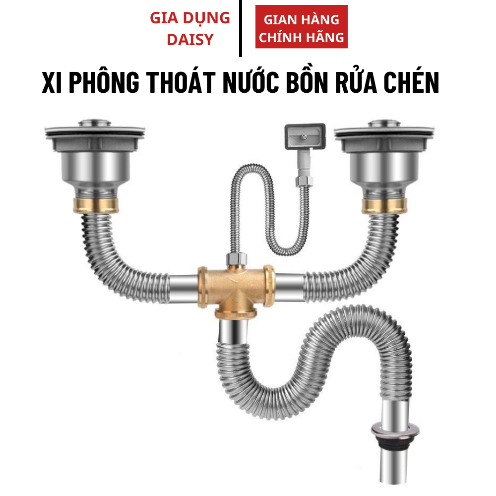 HỆ THỐNG THOÁT NƯỚC NHÀ BẾP ĐÔI -XI PHÔNG, ỐNG THOÁT NƯỚC BỒN RỬA CHÉN INOX 110MM