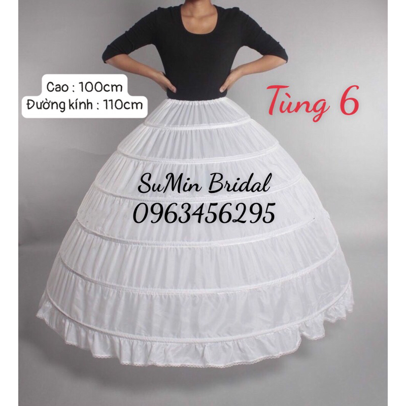 Tùng Phồng Cô Dâu Dành Cho Váy Cưới 6 Tầng Thép_Tùng 6 Gọng Làm Phồng Váy Cưới Cô Dâu_Tùng Váy 6 Tầng