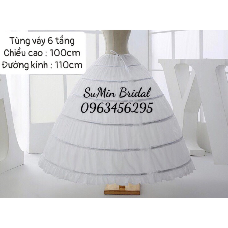 Tùng Phồng Cô Dâu Dành Cho Váy Cưới 6 Tầng Thép_Tùng 6 Gọng Làm Phồng Váy Cưới Cô Dâu_Tùng Váy 6 Tầng