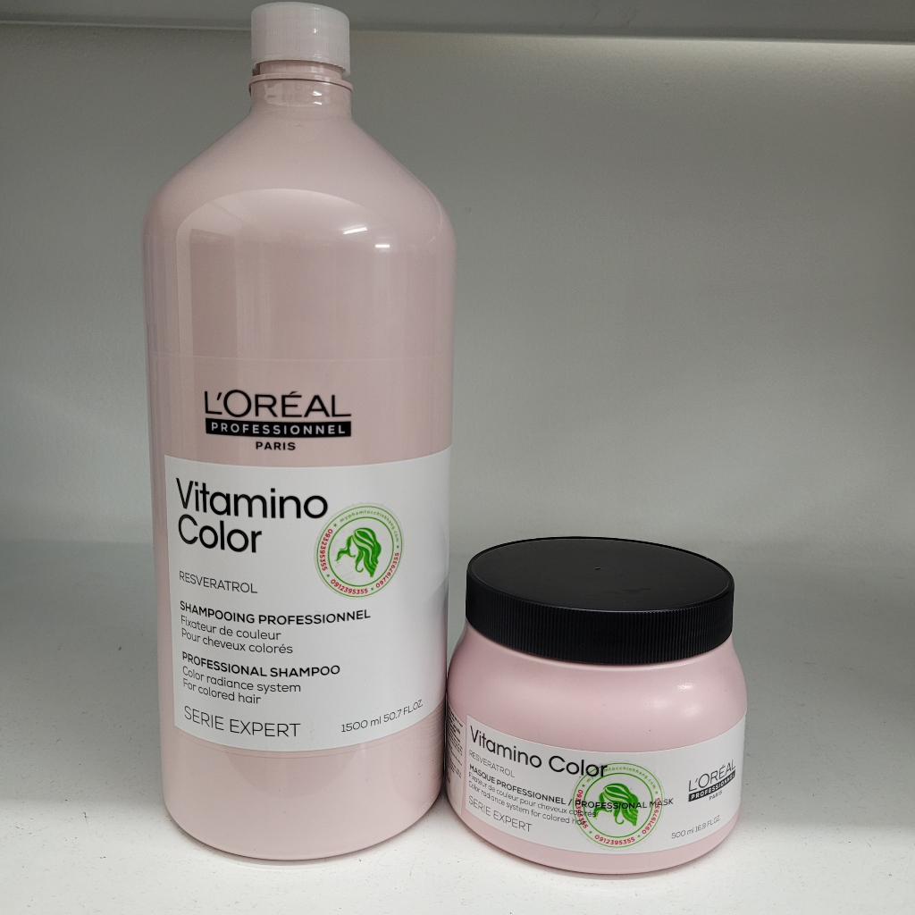 Dầu gội xả L'oreal Vitamino dưỡng màu tóc nhuộm 1500ml - 750ml