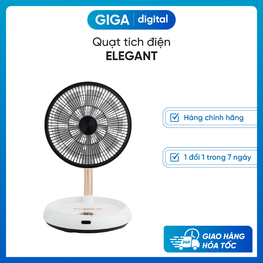Quạt tích điện gấp gọn thông minh Elegant