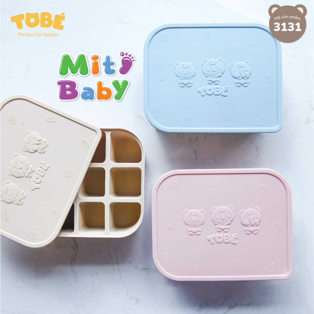 Khay trữ đông Bar-rot có nắp, Khay chia ngăn silicone ăn dặm cho bé