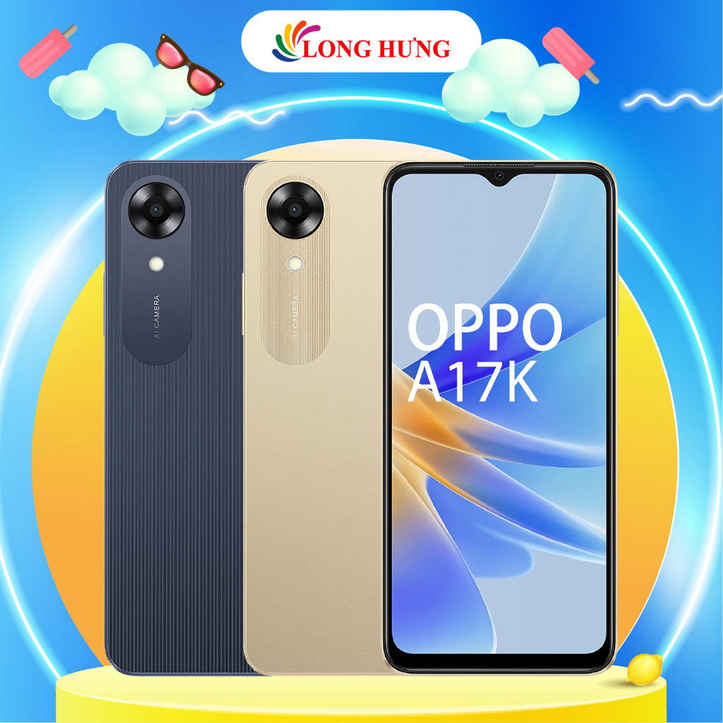 Điện thoại Oppo A17k (3GB/64GB) - Hàng chính hãng - Độ phân giải rõ nét, viên pin bền bỉ, đa nhiệm ổn định