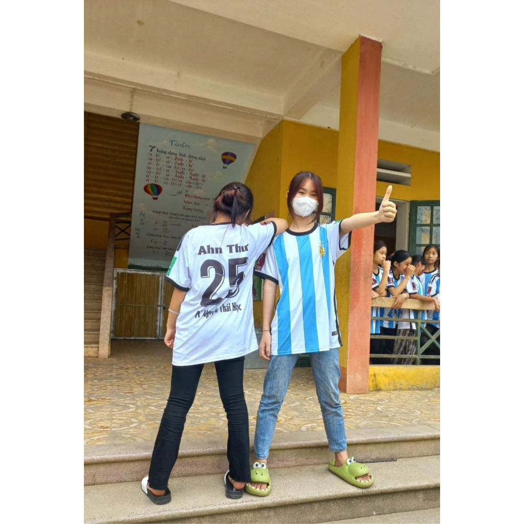 Quần áo bóng đá A* gen** sọc trắng xanh- in tên số áo theo yêu cầu - hàng thun lạnh loại 1