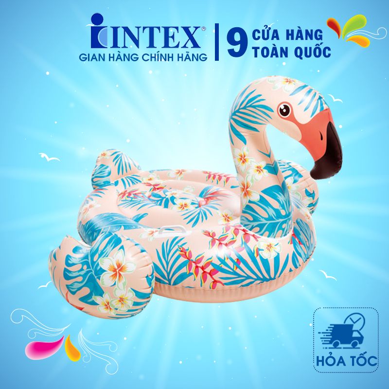 Phao bơi hồng hạc khổng lồ mẫu mới chính hãng INTEX, tải trọng tới 100kg_mã 57559