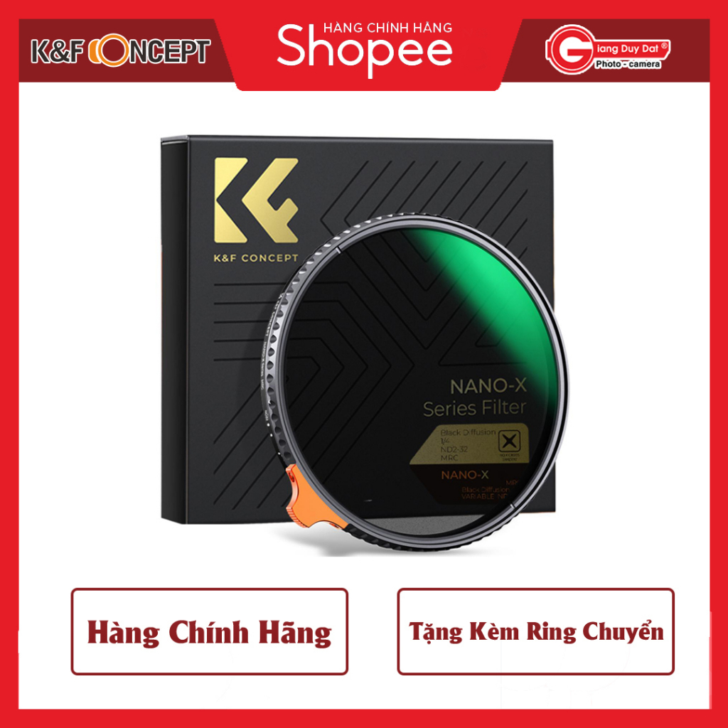 Kính Lọc Filter K&F concept Black Mist 1/4 và ND2-ND32 (1-5 Stop) chống trầy chống nước (Black Diffusion, Pro mist)