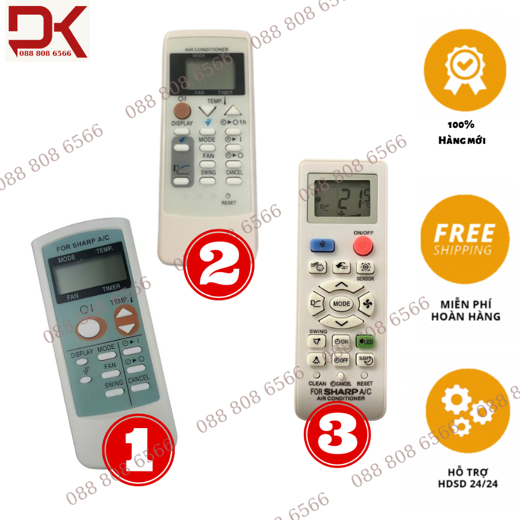 Điều khiển dùng cho máy lạnh Sharp - Điều khiển điều hòa Sharp - Remote điều hòa Sharp dùng cho tất cả các loại Sharp