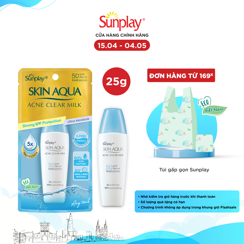 Sữa chống nắng dưỡng da ngừa mụn Sunplay Skin Aqua Acne Clear SPF 50+ PA++++ 25g