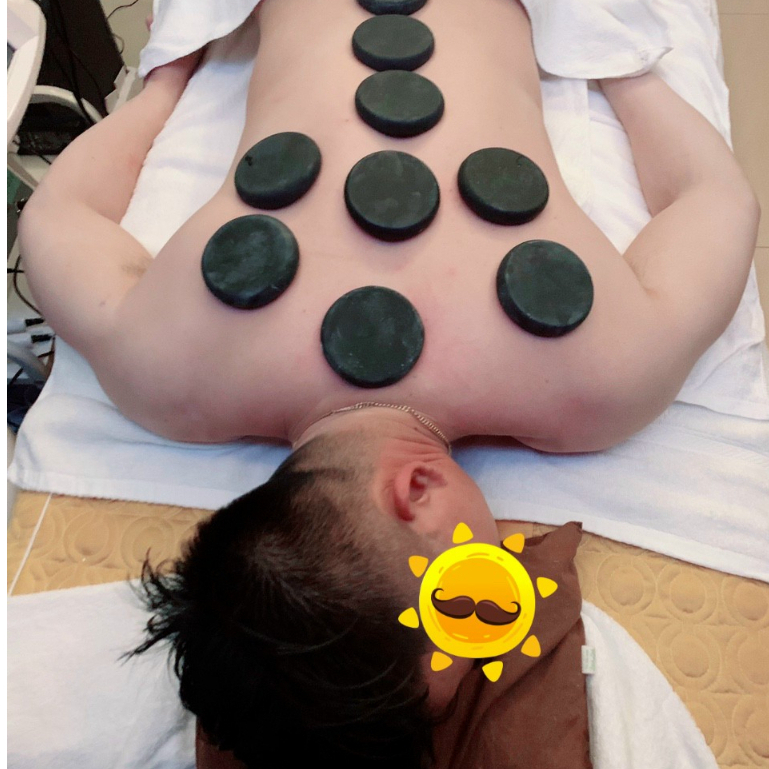 Đá nóng massage body đả thông kinh lạc, lưu thông khí huyết, đá tròn, đá ovan, đá kẹp chân massage