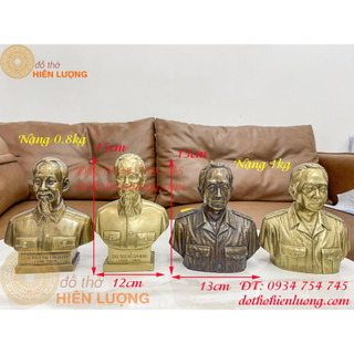 Tượng chân dung Bác Hồ và Bác Giáp bằng đồng 2 màu