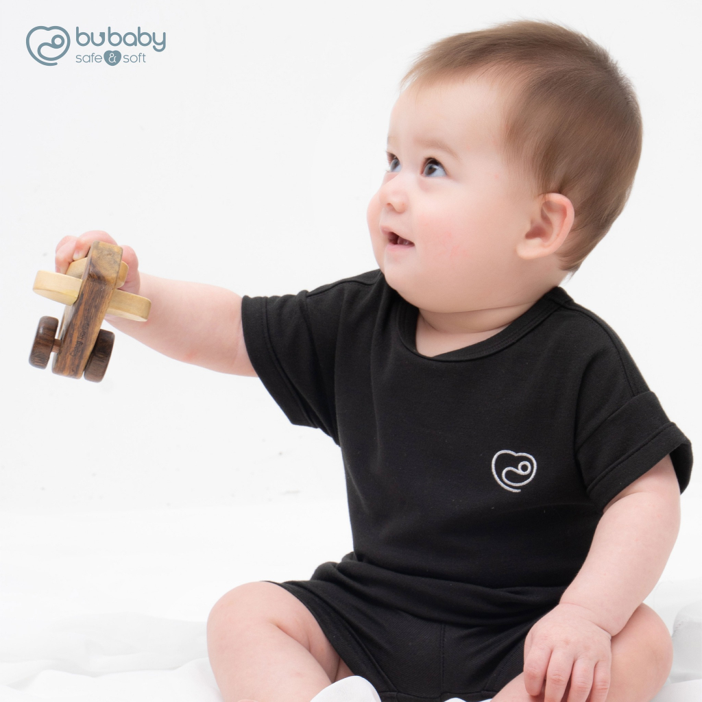 Áo cộc tay cho bé trơn chất liệu sợi tre cotton BU Baby