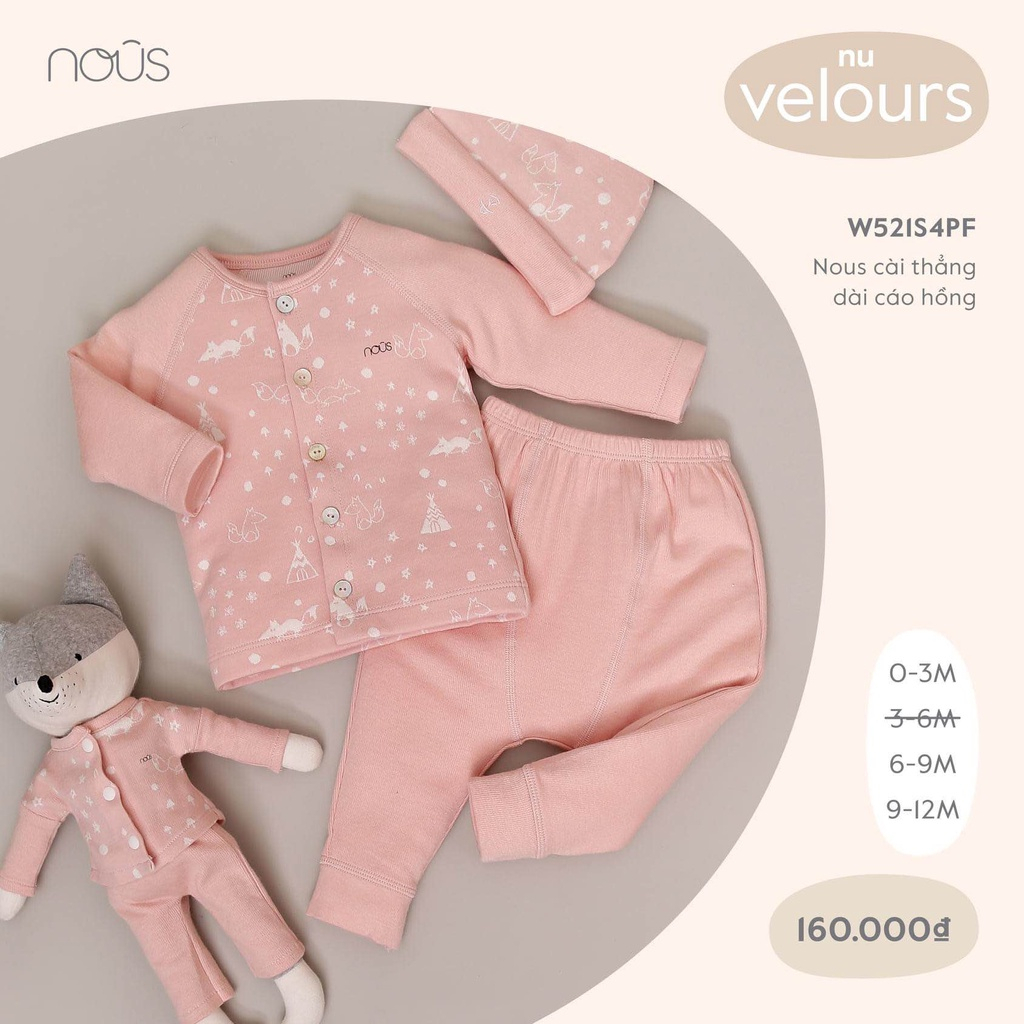 Bộ cài thẳng Nous Velours thu đông, size 0-3m, 3-6m