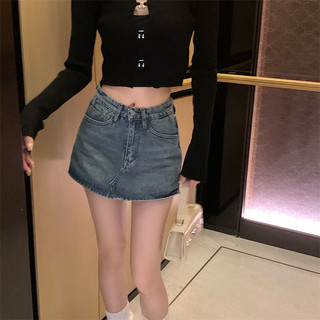 Quần giả váy jean ngắn dáng basic