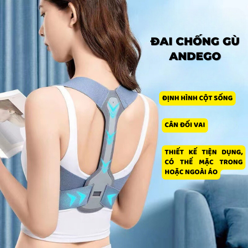 Đai Chống Gù Cho Người Lớn Trẻ Em, Đai Chống Gù Lưng Andego Hỗ Trợ Điều Chỉnh Tư Thế Co Giãn Cột Sống Bh Lỗi 1 Đổi 1