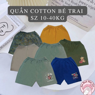 Quần đùi lửng cotton cho bé trai ở nhà đi chơi đi học