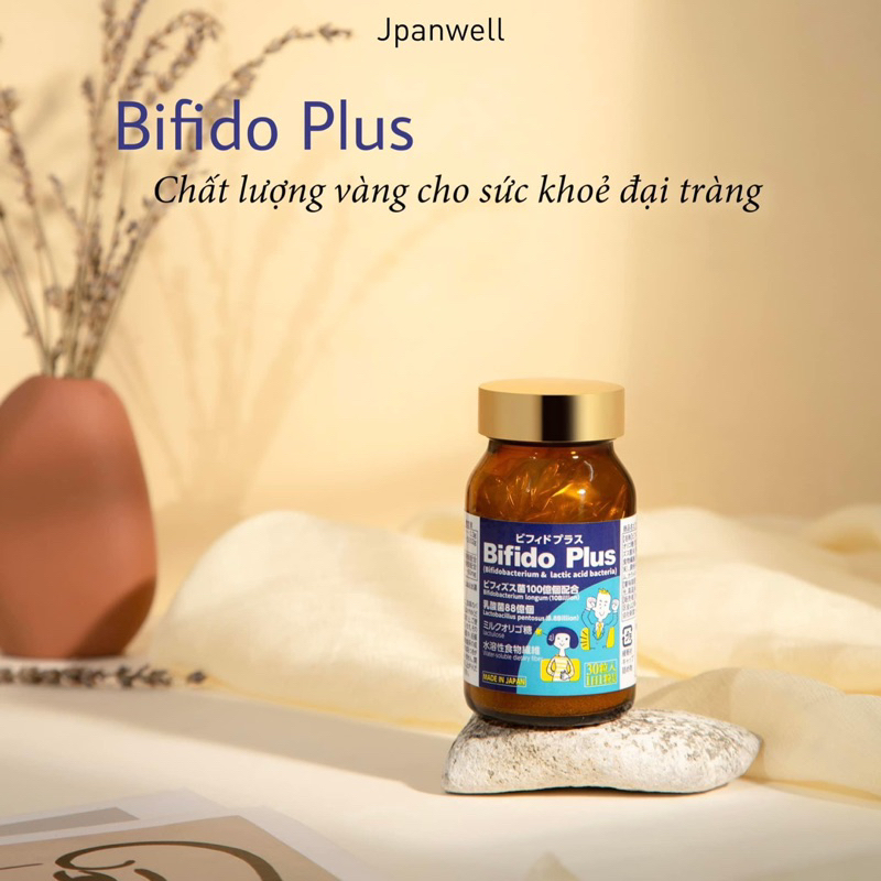 Viên uống đại tràng Bifido Plus 30v Jpanwell Nhật Bản viên hỗ trợ kén ăn, đầy hơi, khó tiêu, táo bón