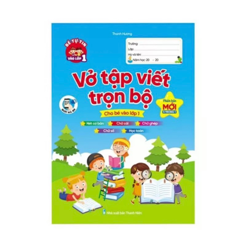 Sách - Vở Luyện Viết Trọn Bộ Cho Bé Vào Lớp 1 - Phiên Bản Mới 5 Trong 1