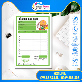 SET 50 TỜ hóa đơn bán hàng nhiều màu sắc siêu xinh