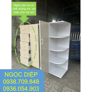 HCM FREESHIP [SIÊU TỐC]-[CÓ SẴN] Tủ quần áo nhựa lõi gỗ MIRAI 5 tầng 1m2 x 1m35 dành cho trẻ em/người lớn - Mẫu mới 2023