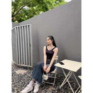 Áo ba lỗ nữ basic , áo croptop sát nách phối trắng TR Design 1010