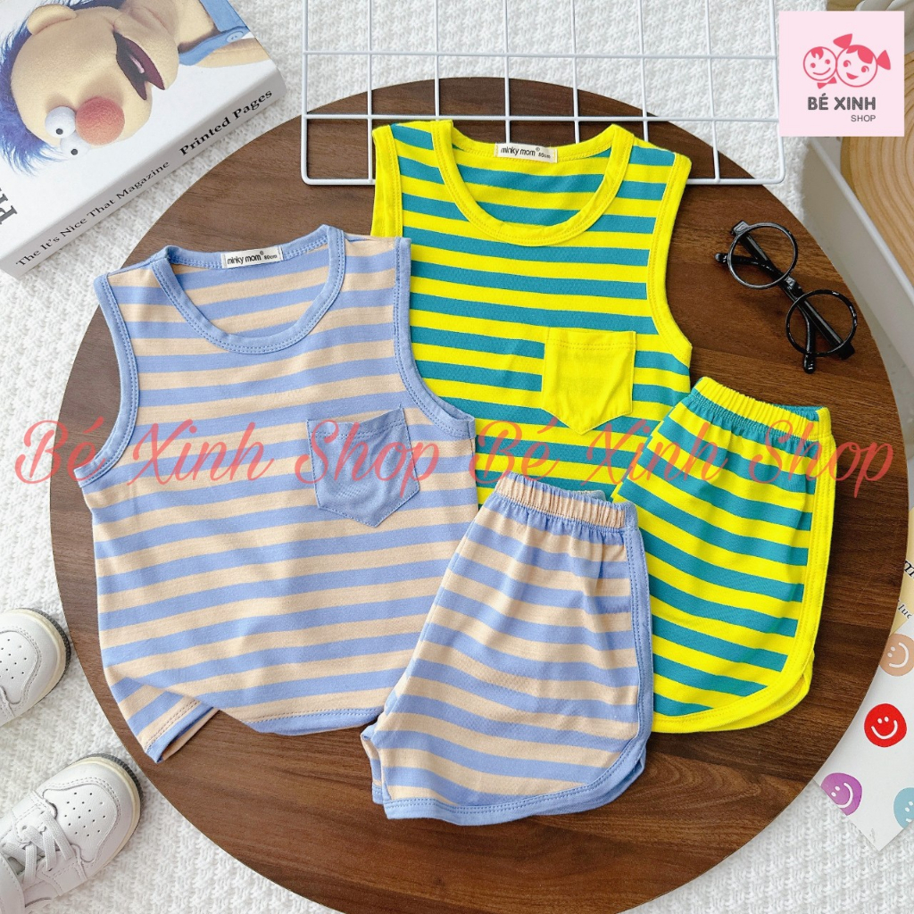 Đồ Bộ Quần Áo 3 Lỗ Cho Bé Trai Bé Gái Minky Mom  Đồ Bộ Ba Lỗ Sát Nách Cho Trẻ Em Trai Gái BA LỖ VIỀN TÚI