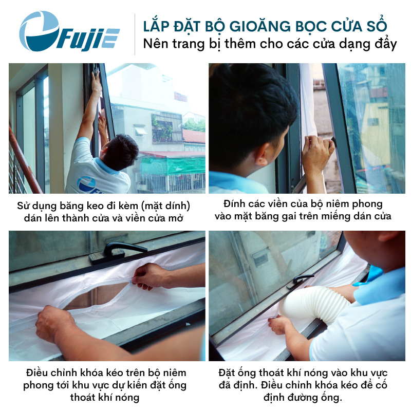 Phụ kiện niêm phong bọc kín cửa sổ dành cho cửa mở máy lạnh điều hòa di động, dành cho cho cửa số đẩy