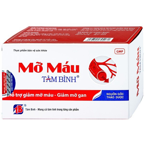 MỠ MÁU TÂM BÌNH - Hỗ trợ giảm mỡ máu, giảm cholesterol - Hộp 5 vỉ x 12 viên.