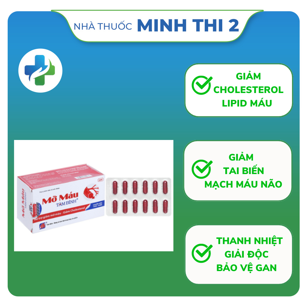 MỠ MÁU TÂM BÌNH - Hỗ trợ giảm mỡ máu, giảm cholesterol - Hộp 5 vỉ x 12 viên.