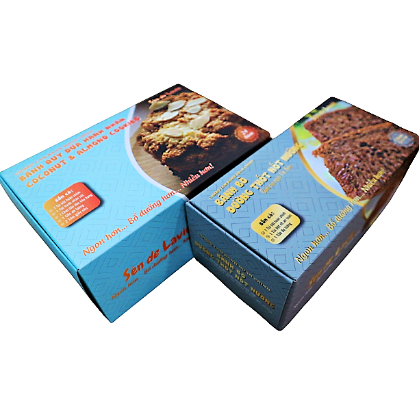 Bộ làm Bánh ngói dừa hạnh nhân & Bánh bò nướng đường thốt nốt gồm bột trộn, nguyên liệu và vật dụng làm bánh