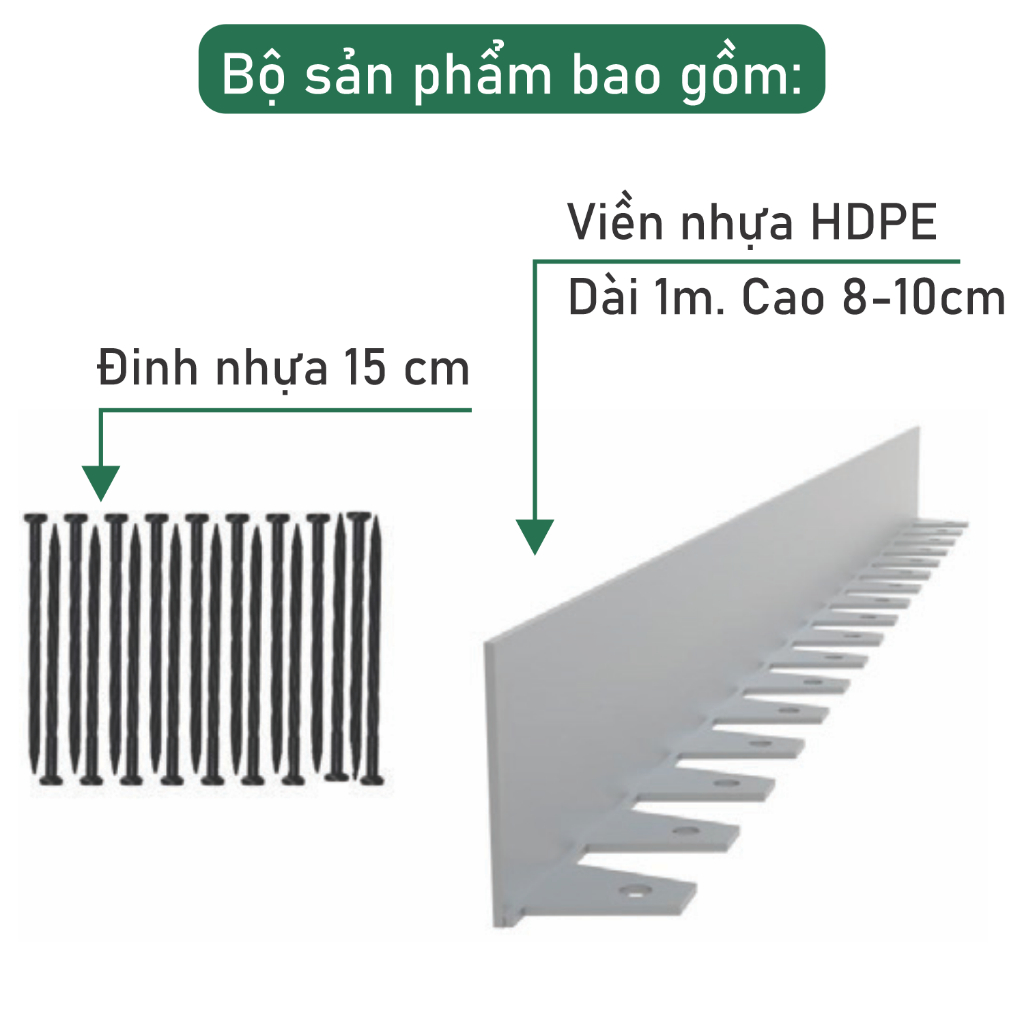 Cạnh, Viền thi công sân vườn ECO-Nhựa SMC: Dùng tạo hình, phân lớp, Làm lối đi rải sỏi, green golf, cảnh quan..