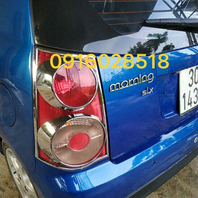 ỐP VIỀN ĐÈN PHA HẬU, ĐÈN CẢN, NẮP XĂNG, CHÂN KÍNH INOX XE KIA MORNING 2008 2009 2010 2011