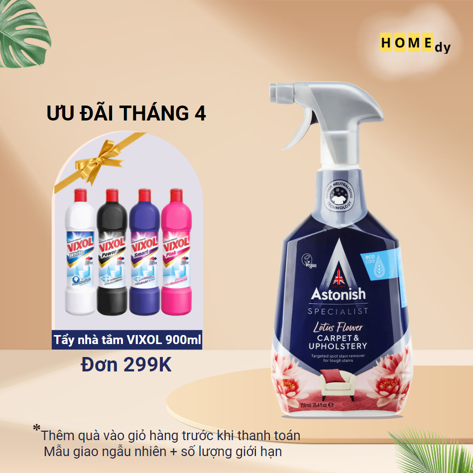 Làm sạch ghế Sofa Astonish nước vệ sinh ghế sofa nỉ vải bọc thảm trải sàn và da lộn 750ml C6720