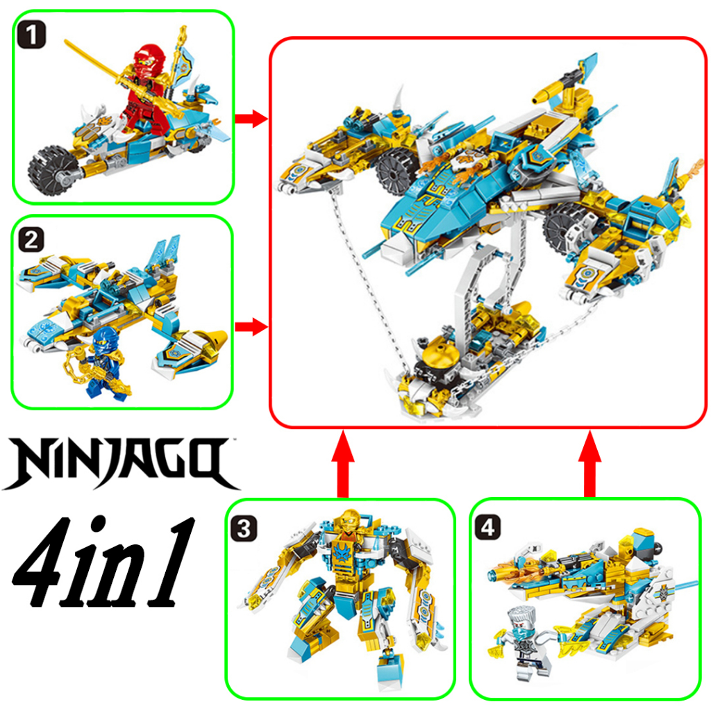 Đồ chơi lắp ráp ninja mẫu A8128 phi thuyền, robot cùng chiến binh Ninja +170 chi tiết/hộp